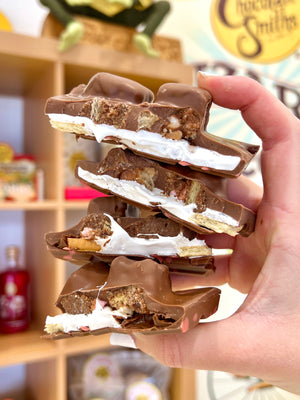 
            
                Load image into Gallery viewer, Broken Rocky Road Collaboration Chocolate Bar
            
        